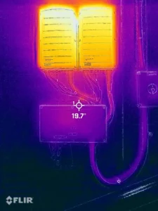 FLIR thermal check of inverters and the DC isolator box below them