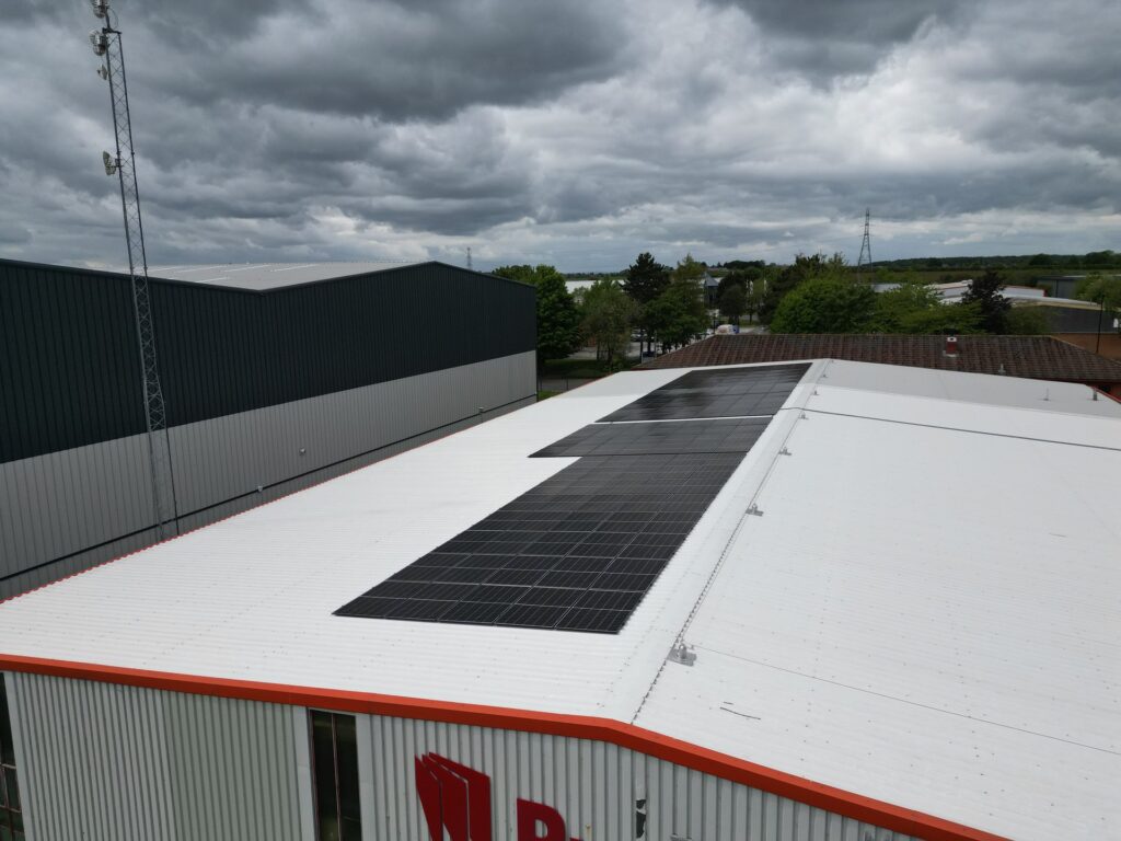 69 kWp SolarEdge rooftop solar on a manufacturing unit in Rotherham